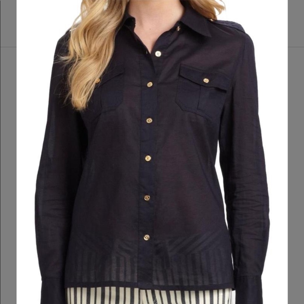 Tory Burch Brigitte Button Down in Classic Orange